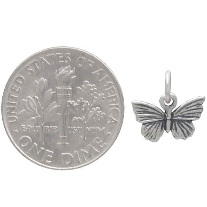 Sterling Silver Textured Butterfly Charm - Tia Tynette Designs