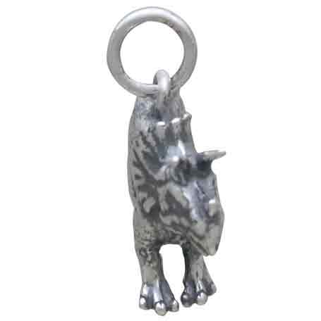 Sterling Silver Triceratops Dinosaur Charm