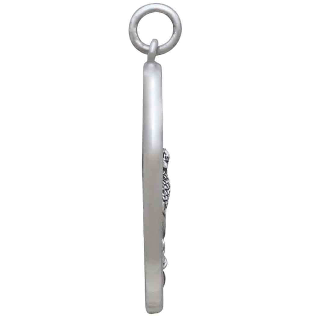 Sterling Silver Flowers and Hummingbird Pendant - Tia Tynette Designs