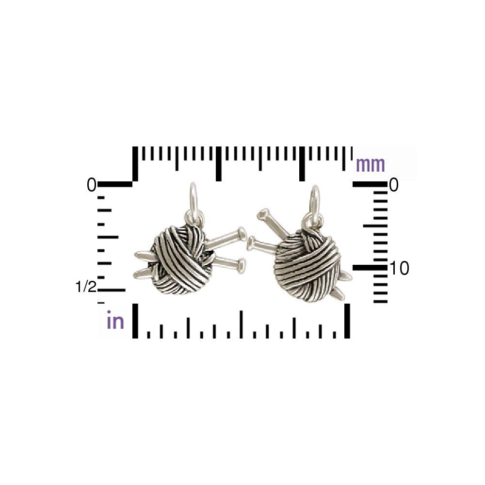 Sterling Silver Ball of Yarn Charm - Hobby Charms - Poppies Beads n' More