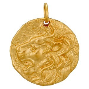 Ancient Coin Charm - Lion Head - Poppies Beads n' More
