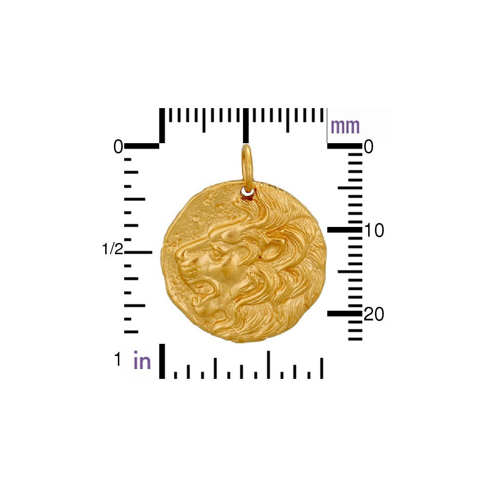 Ancient Coin Charm - Lion Head - Poppies Beads n' More