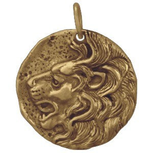 Ancient Coin Charm - Lion Head - Poppies Beads n' More