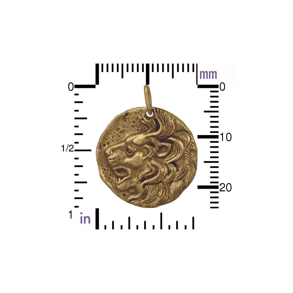 Ancient Coin Charm - Lion Head - Poppies Beads n' More