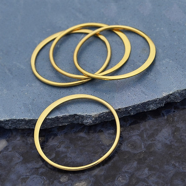 Large Half Hammered Circle Silver Link - Poppies Beads n' More