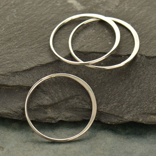 X-Large Half Hammered Circle Link - Poppies Beads n' More
