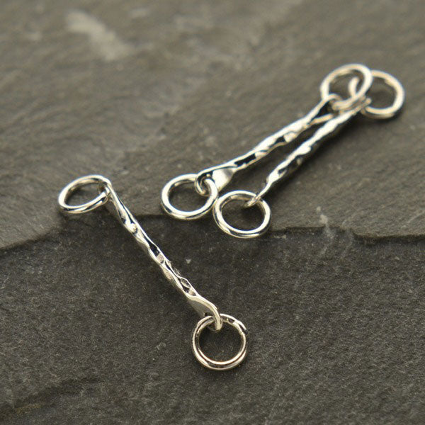 Small Hammered Bar Link - Poppies Beads n' More