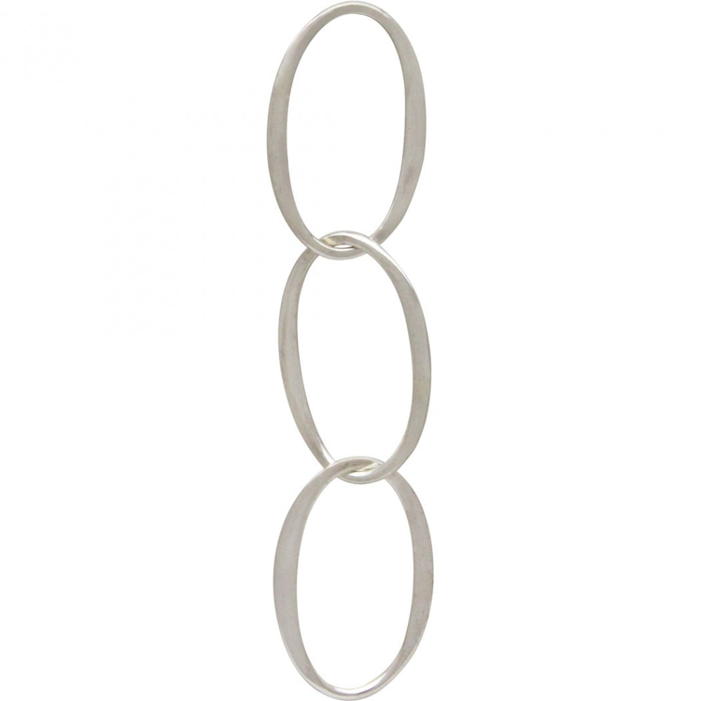 Sterling Silver Oval Link Chain Segment - Poppies Beads n' More