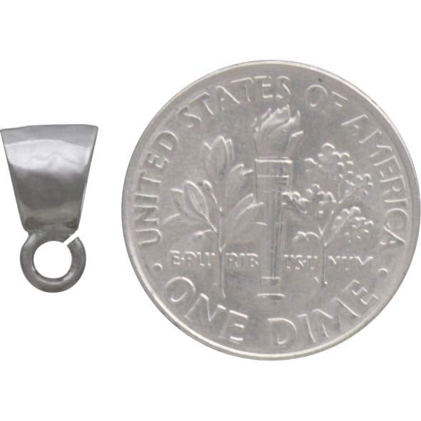 Silver Pendant Bail with Front Facing Open Ring - Poppies Beads n' More
