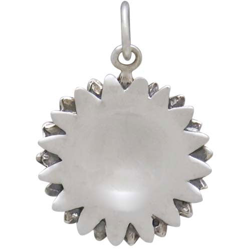 Sterling Silver Sunflower Charm with Bronze Bee - Poppies Beads n' More