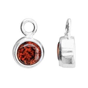 Sterling Silver Bezel Birthstone Charm - Poppies Beads n' More