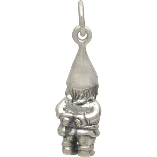 Sterling Silver Garden Gnome Charm, - Poppies Beads n' More
