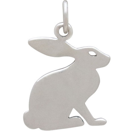Sterling Silver Hare Charm with Bronze Star and Moon - Poppies Beads n' More