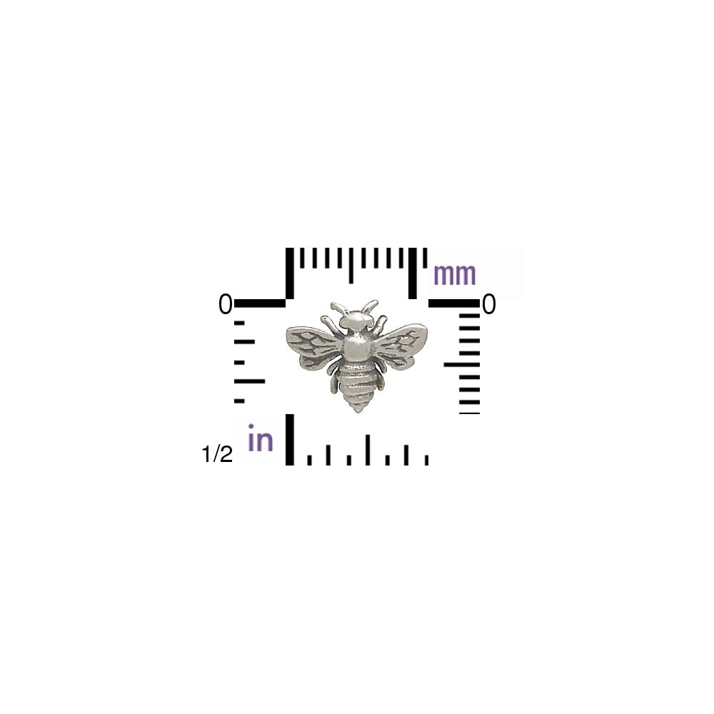 Sterling Silver Honey Bee Charm Embellishment - Poppies Beads n' More