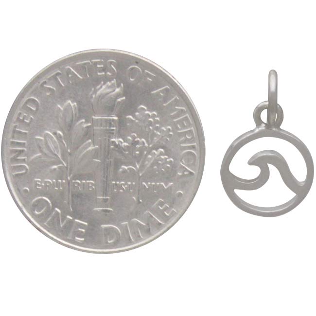 Mini Openwork Wave Charm - Poppies Beads n' More
