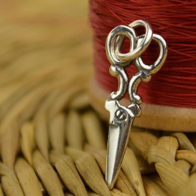Tiny Sterling Silver Scissors Charm - Poppies Beads n' More