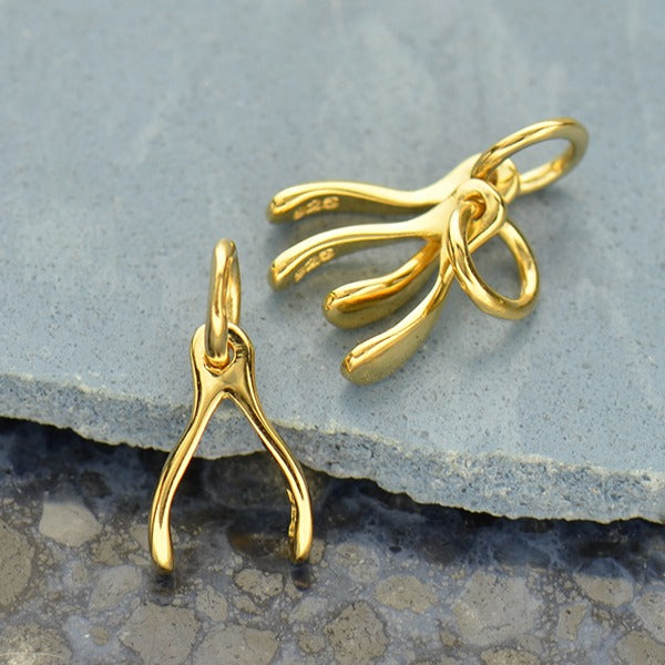 Wishbone Charm, - Poppies Beads n' More