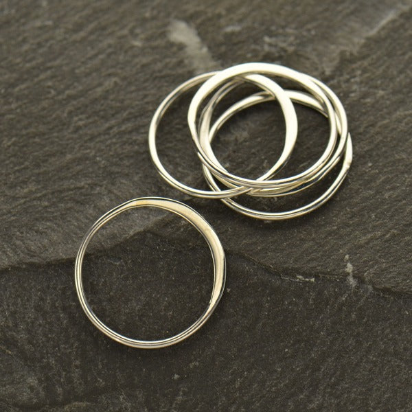 Medium Half Hammered Circle Link - Poppies Beads n' More