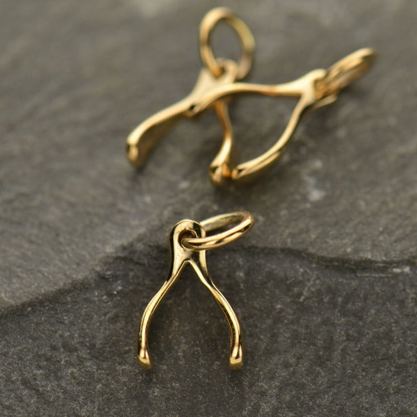 Wishbone Charm, - Poppies Beads n' More