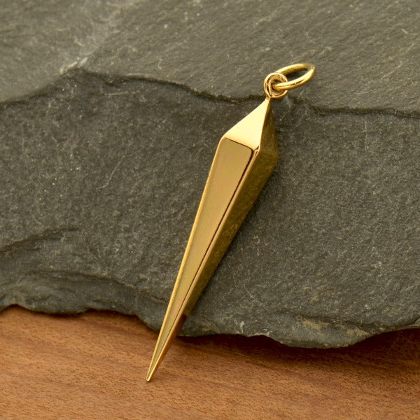 Long Spike Charm - Geometric Charm, - Poppies Beads n' More